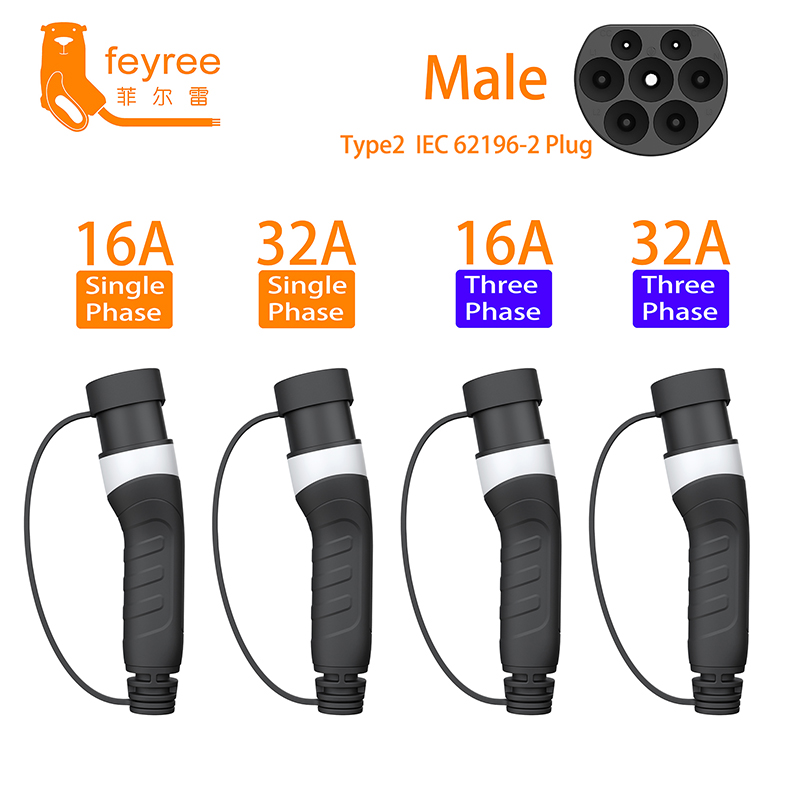 feyree Type2 Male Plug EV Char - đánh giá và giá Ev Charger Adapter