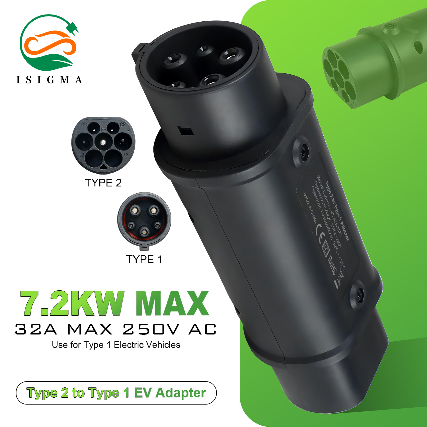 Type 2 to Type 1 EV Adapter 32 - đánh giá và giá Ev Charger Adapter