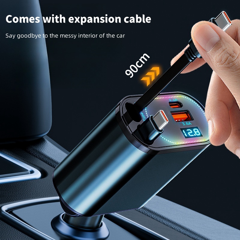 4 IN 1 Retractable Car Charger - đánh giá và giá Fast Ev Charger