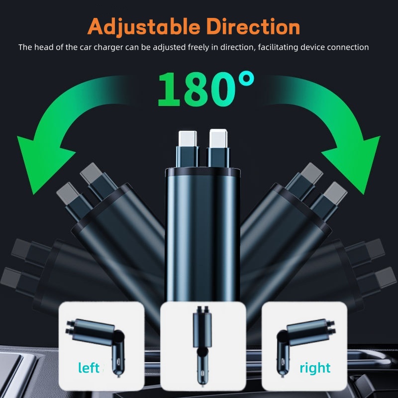 4 IN 1 Retractable Car Charger - đánh giá và giá Fast Ev Charger